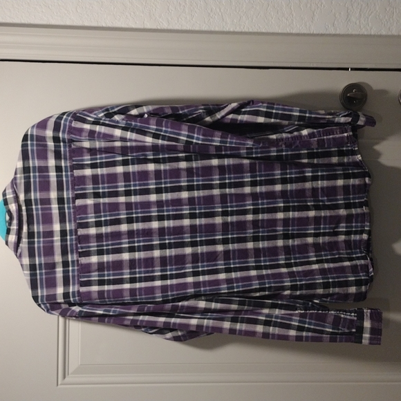 Xxl Marc Ecko Cut and Sew deadly threads Long sleeve button down purple black - Picture 6 of 9